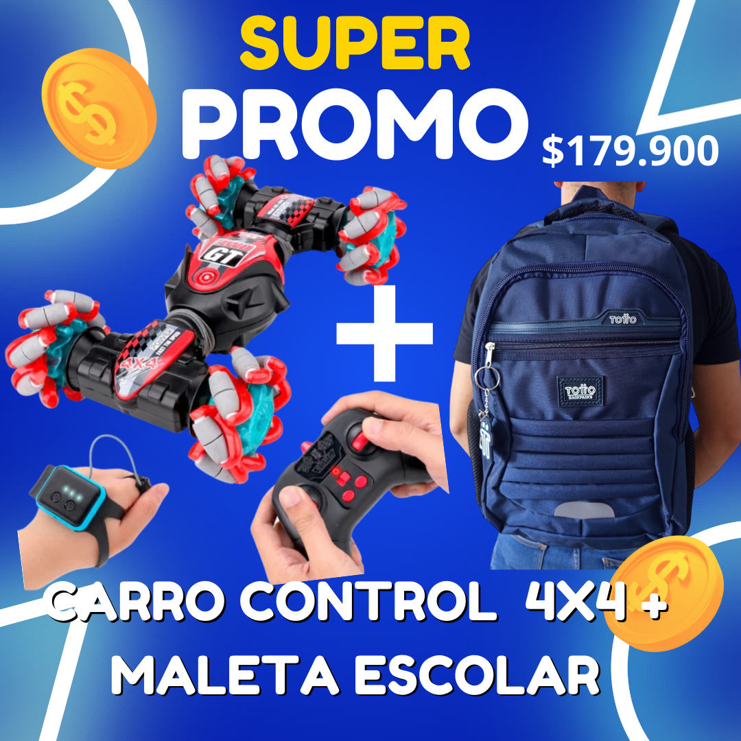 Carro Control 4×4 Sensor Mano Maleta GRATIS