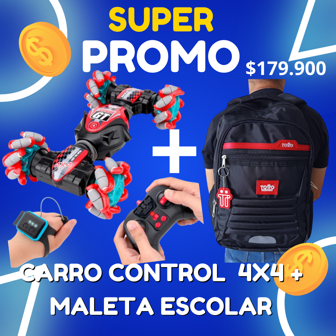 Carro Control 4×4 Sensor Mano Maleta GRATIS