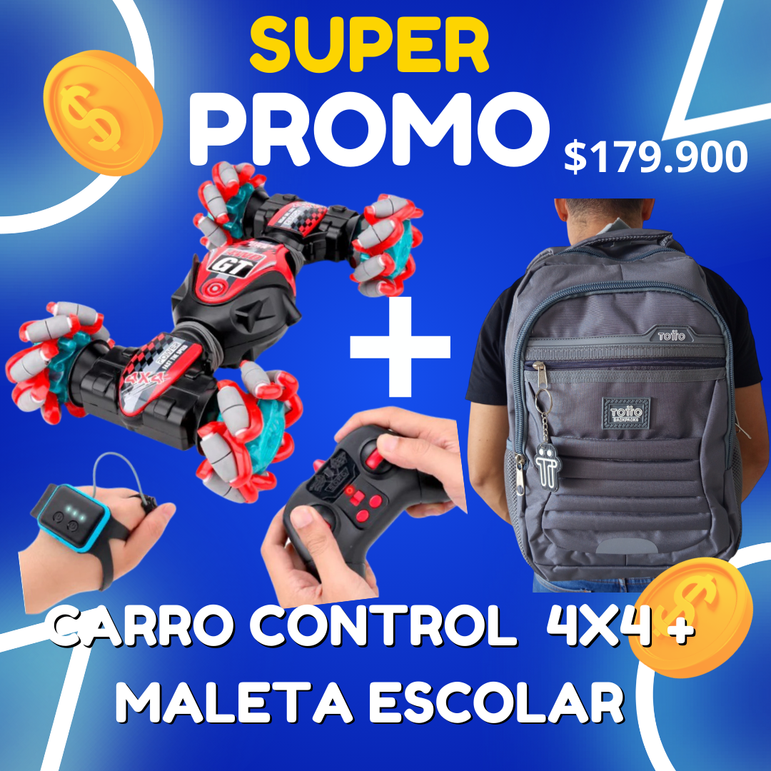 Carro Control 4×4 Sensor Mano Maleta GRATIS